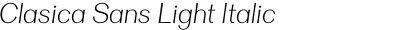 Clasica Sans Light Italic